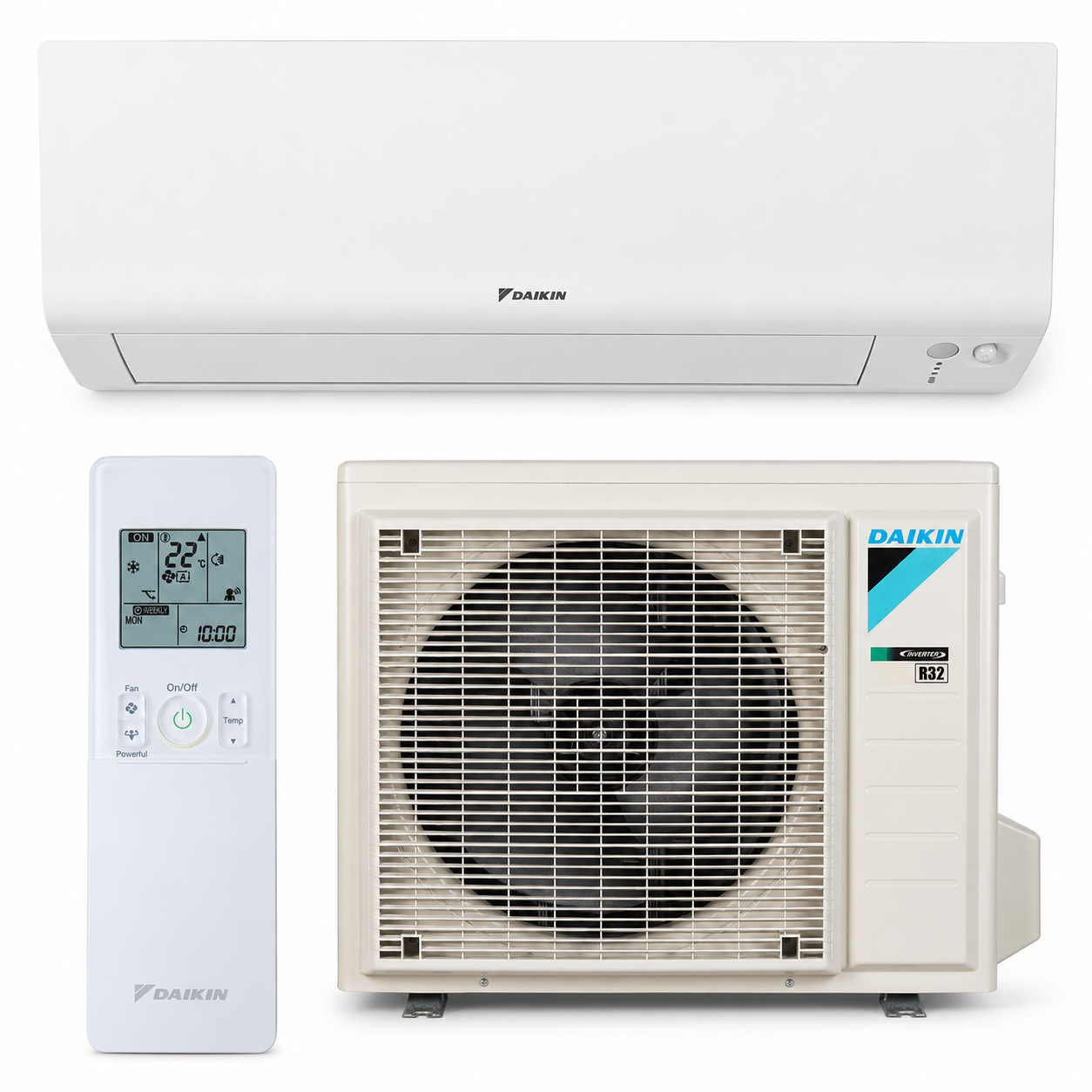 Aire Acondicionado DAIKIN PERFERA TXM20R: eficiencia A+++, aire puro y confort inteligente El Aire Acondicionado DAIKIN PERFERA TXM20R es una solución de climatización premium diseñada para quienes buscan un equipo compacto, silencioso, eficiente y con una calidad del aire superior. Este modelo combina gas refrigerante R32, tecnología Inverter, control WiFi incluido mediante app Onecta, compatibilidad con Alexa y Google Assistant, sistema Flash Streamer, sensor de movimiento de doble función, flujo de aire tridimensional y funcionamiento prácticamente inaudible de hasta 19 dB(A). Con una capacidad nominal de 2,0 kW en refrigeración, equivalente a unas 1.720 frigorías/hora, y una capacidad de 2,5 kW en calefacción, equivalente a unas 2.150 Kcal/h, es una opción ideal para dormitorios, despachos, habitaciones pequeñas, estudios o estancias de aproximadamente 10 a 15 m². En condiciones favorables de aislamiento y baja carga térmica, puede cubrir espacios algo superiores, pero para una recomendación comercial prudente es perfecto para habitaciones donde se busca máximo confort, bajo consumo y aire más limpio. Eficiencia energética A+++: máximo ahorro en frío y calor Este modelo destaca por su excelente eficiencia energética, alcanzando categoría A+++ en refrigeración y calefacción, una de las mejores clasificaciones para usuarios que quieren reducir el consumo sin renunciar al confort. Gracias a sus valores estacionales de alto rendimiento, permite mantener una temperatura agradable durante todo el año con un gasto energético muy ajustado. Su SEER de 8,65 y su SCOP de hasta 6,19 en clima cálido reflejan un comportamiento muy eficiente en el uso diario. Además, cuenta con un consumo anual aproximado de 81 kWh en refrigeración y 631 kWh en calefacción, lo que lo convierte en una opción especialmente interesante para dormitorios o estancias donde el equipo puede funcionar durante muchas horas. Para el cliente, esta eficiencia significa más ahorro, mayor confort y menor impacto medioambiental. Gas R32: menor impacto y mayor eficiencia El uso de gas refrigerante R32 permite mejorar el rendimiento del sistema y reducir el impacto medioambiental frente a refrigerantes anteriores. En comparación con el R-410A, el R32 contribuye a una reducción significativa del impacto ambiental y favorece un funcionamiento más eficiente. Esta tecnología permite que el equipo trabaje con una respuesta rápida y estable tanto en frío como en calor, manteniendo un buen equilibrio entre potencia, consumo y sostenibilidad. Es una prestación clave para quienes buscan una climatización moderna y preparada para el uso actual. Tecnología Inverter para una temperatura estable La tecnología Inverter permite que el equipo adapte automáticamente su potencia a las necesidades reales de la estancia. Cuando la habitación necesita alcanzar rápidamente la temperatura seleccionada, el sistema aumenta su rendimiento. Una vez alcanzado el confort deseado, reduce su potencia para mantener la temperatura de forma estable. Esto evita los arranques y paradas constantes de los equipos tradicionales, reduce los cambios bruscos de temperatura y mejora la eficiencia. En el uso diario se traduce en más confort, menos ruido, menor consumo y una climatización más agradable. Control WiFi incluido con app Onecta Una de las grandes ventajas de esta gama es que el control WiFi viene incluido de serie, por lo que no es necesario pedir un accesorio aparte. A través de la app Onecta, el usuario puede controlar el equipo desde el móvil o tablet, esté en casa o fuera. La aplicación permite encender y apagar el aire acondicionado, ajustar la temperatura, cambiar el modo de funcionamiento y programar horarios. Esto resulta muy útil para preparar la habitación antes de llegar, evitar consumos innecesarios y mantener siempre el control del confort. Además, es compatible con Amazon Alexa y Google Assistant, lo que permite controlar funciones principales mediante voz, como la temperatura, el modo de funcionamiento o la velocidad del ventilador. Flash Streamer: aire más puro y saludable El sistema Flash Streamer es una tecnología exclusiva de Daikin orientada a mejorar la calidad del aire interior. Utiliza electrones para activar reacciones químicas con las partículas transportadas por el aire, ayudando a descomponer alérgenos como el polen y los alérgenos fúngicos, además de reducir olores molestos. Esta función convierte al equipo en una opción ideal para dormitorios, habitaciones infantiles, hogares con mascotas o estancias donde se busca algo más que frío y calor. Contribuye a crear un ambiente más limpio, más fresco y más agradable en el día a día. Filtros avanzados para reducir alérgenos, olores y polvo El sistema de filtración ayuda a mantener un aire interior más cuidado. El filtro purificador con iones de plata captura alérgenos como el polen, favoreciendo un suministro constante de aire más limpio. El filtro desodorizante de apatito de titanio ayuda a descomponer olores molestos, como los generados por tabaco o mascotas. Además, el filtro de aire retiene partículas de polvo suspendidas en el ambiente. Esta combinación de tecnologías mejora la sensación de bienestar dentro de la estancia y aporta un valor añadido muy importante frente a equipos más básicos. Es una prestación especialmente recomendable para quienes valoran la calidad del aire, la higiene y el confort interior. Funcionamiento prácticamente inaudible desde 19 dB El confort acústico es una de sus mejores prestaciones. La unidad interior puede trabajar con un nivel de presión sonora reducido hasta 19 dB(A), un valor extremadamente bajo que lo hace perfecto para dormitorios, despachos, zonas de descanso o habitaciones donde el silencio es importante. Este funcionamiento tan silencioso permite dormir, trabajar, estudiar o relajarse sin molestias. Además, el modo silencioso de la unidad interior puede reducir el ruido aproximadamente 3 dB(A), aportando una experiencia de climatización aún más discreta. Sensor de movimiento de doble función El sensor de movimiento de doble función mejora tanto el confort como el ahorro energético. Cuando no detecta presencia en la habitación, el equipo activa automáticamente el modo ahorro de energía. Cuando vuelve a detectar personas, recupera los ajustes originales para mantener el confort. Además, este sensor ayuda a dirigir el flujo de aire hacia zonas más alejadas del ocupante, evitando corrientes directas sobre el cuerpo. Esto hace que la climatización sea más cómoda, más inteligente y más eficiente, especialmente en dormitorios o despachos donde se permanece durante varias horas. Flujo de aire tridimensional para toda la estancia El flujo de aire 3D combina la oscilación automática vertical y horizontal para distribuir el aire de forma uniforme por toda la habitación. Esto permite que el aire frío o caliente llegue mejor a todos los rincones, evitando zonas con diferencias de temperatura. Esta prestación es muy útil incluso en estancias pequeñas, ya que ayuda a crear una temperatura más equilibrada y agradable. El resultado es un confort más natural, sin corrientes molestas y con una mejor distribución del aire. Modo Econo para limitar el consumo El modo Econo permite limitar el consumo máximo del equipo, ayudando a ahorrar energía y permitiendo usar otros electrodomésticos de alto consumo al mismo tiempo sin sobrecargar la instalación. Esta función es ideal cuando se quiere mantener una temperatura agradable durante varias horas con un gasto eléctrico más controlado. Para el usuario, supone una climatización más eficiente y adaptada al consumo real de la vivienda. Modo Powerful para climatización rápida El modo Powerful permite que el equipo funcione temporalmente a máxima potencia para alcanzar antes la temperatura deseada. Es perfecto cuando la habitación está demasiado caliente en verano o fría en invierno y se necesita confort rápidamente. Una vez desactivado, el equipo vuelve al modo de funcionamiento habitual, manteniendo la temperatura de forma eficiente. Esta función aporta rapidez, comodidad y una respuesta inmediata cuando más se necesita. Calor adicional para alcanzar antes la temperatura La función de calor adicional ayuda a calentar la estancia rápidamente cuando el equipo se pone en marcha. Según la información de producto, la temperatura definida puede alcanzarse hasta un 14% más rápido que con un aire acondicionado convencional en combinaciones split compatibles. Esto lo convierte en una opción muy interesante para utilizar también en invierno, especialmente en habitaciones donde se necesita calor rápido al llegar a casa o durante las primeras horas del día. Amplio rango de funcionamiento Este modelo está preparado para trabajar en condiciones exigentes, con funcionamiento en refrigeración hasta 50 ºC de temperatura exterior y calefacción hasta -20 ºC. Este amplio rango permite utilizarlo con confianza en diferentes épocas del año, incluso en días de temperaturas exteriores extremas. Gracias a esta capacidad, no solo es una solución para verano, sino también una bomba de calor eficiente para invierno y entretiempo. Temporizador semanal y temporizador 24 horas El temporizador semanal permite programar el funcionamiento del equipo según la rutina del usuario. Puedes configurar horarios de refrigeración o calefacción para cada día de la semana, adaptando el confort a tu estilo de vida. También dispone de temporizador de 24 horas, ideal para programar encendidos o apagados dentro del día. Estas funciones ayudan a mejorar la comodidad, evitar consumos innecesarios y tener la estancia a la temperatura deseada cuando realmente se necesita. Unidad exterior silenciosa y robusta La unidad exterior incorpora un compresor Swing, reconocido por su bajo nivel sonoro y su alta eficiencia energética. Además, las unidades exteriores Daikin son compactas y robustas, lo que facilita su instalación en terraza, tejado o pared exterior. También incorporan tratamiento anticorrosión en la aleta del intercambiador exterior, una prestación muy útil para mejorar la resistencia del equipo frente a las condiciones ambientales y prolongar su vida útil. Funciones prácticas para el día a día Este equipo incorpora funciones pensadas para mejorar la comodidad y simplificar el mantenimiento. El rearranque automático permite que la unidad vuelva a funcionar con los ajustes anteriores después de un corte eléctrico. El diagnóstico automático ayuda a identificar anomalías o averías del sistema, facilitando las tareas de revisión. También puede funcionar en modo solo ventilador, moviendo el aire de la estancia sin calentar ni enfriar, y dispone de función de deshumectación, que permite reducir la humedad sin modificar excesivamente la temperatura ambiente. Datos técnicos principales El modelo TXM20R ofrece una capacidad nominal de refrigeración de 2,0 kW, equivalente a unas 1.720 frigorías/hora, con un rango de funcionamiento de 1.300 a 2.600 W. En calefacción alcanza una capacidad nominal de 2,5 kW, equivalente a unas 2.150 Kcal/h, con un rango de 1.300 a 3.500 W. Su consumo nominal es muy reducido, con un rango aproximado de 270 a 630 W en refrigeración y 240 a 910 W en calefacción. Cuenta con SEER 8,65, SCOP 6,19 en clima cálido y SCOP 5,10 en clima medio, con clasificación energética A+++. La unidad exterior utiliza R32, permite una longitud máxima de tubería de 20 metros y un desnivel máximo de 15 metros. Una solución premium para habitaciones pequeñas y aire más limpio El Aire Acondicionado DAIKIN PERFERA TXM20R es una elección ideal para quienes buscan un equipo silencioso, eficiente y avanzado para dormitorios, despachos o habitaciones pequeñas. Su combinación de eficiencia A+++, R32, Flash Streamer, filtros avanzados, app Onecta incluida, control por voz, sensor de movimiento, flujo de aire 3D, modo Econo y funcionamiento desde 19 dB(A) lo convierte en una solución premium para disfrutar de confort, ahorro y mejor calidad del aire durante todo el año.